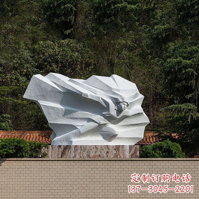 广州英雄人物黄继光景区景点汉白玉石刻雕塑