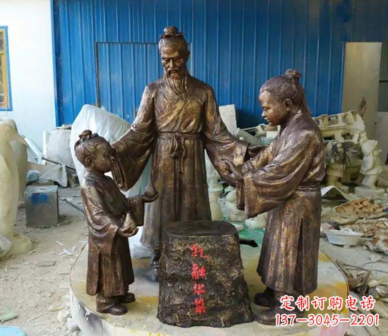 广州寓言故事孔融让梨人物铜雕