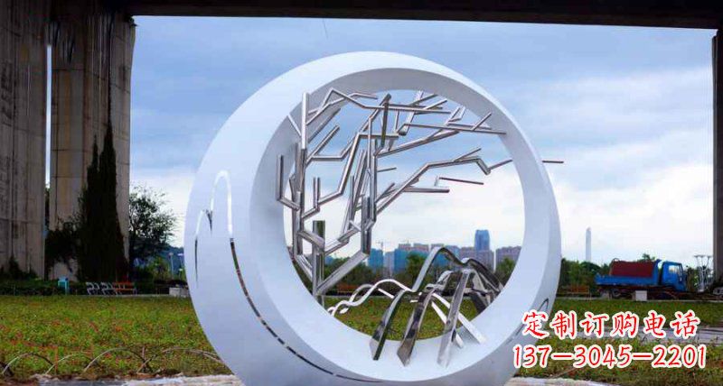 广州园林不锈钢抽象树枝雕塑