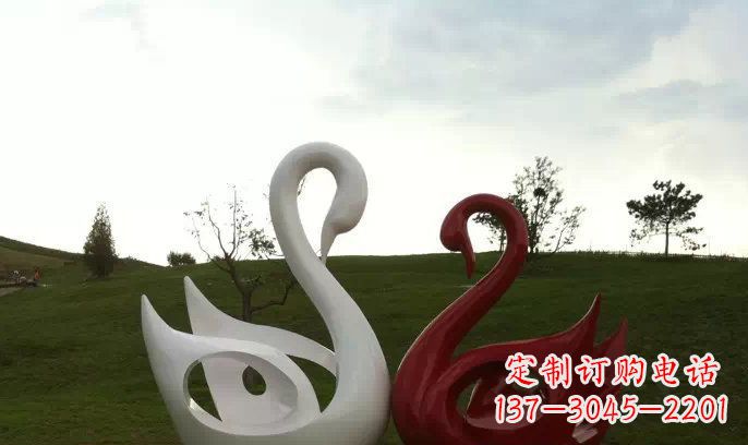 广州园林不锈钢抽象天鹅雕塑