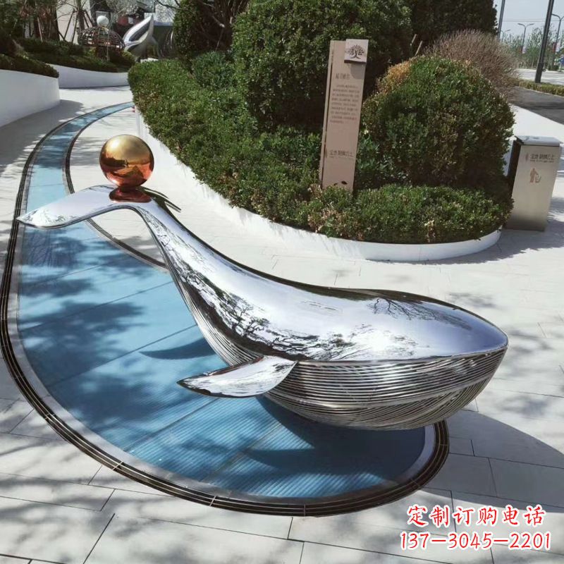 广州园林不锈钢海豚景观摆件