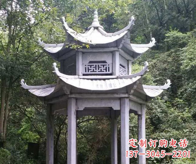 广州园林仿古石凉亭景观石雕 (3)