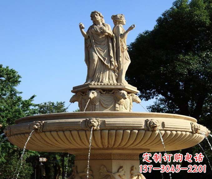 广州园林景观西方人物喷泉石雕