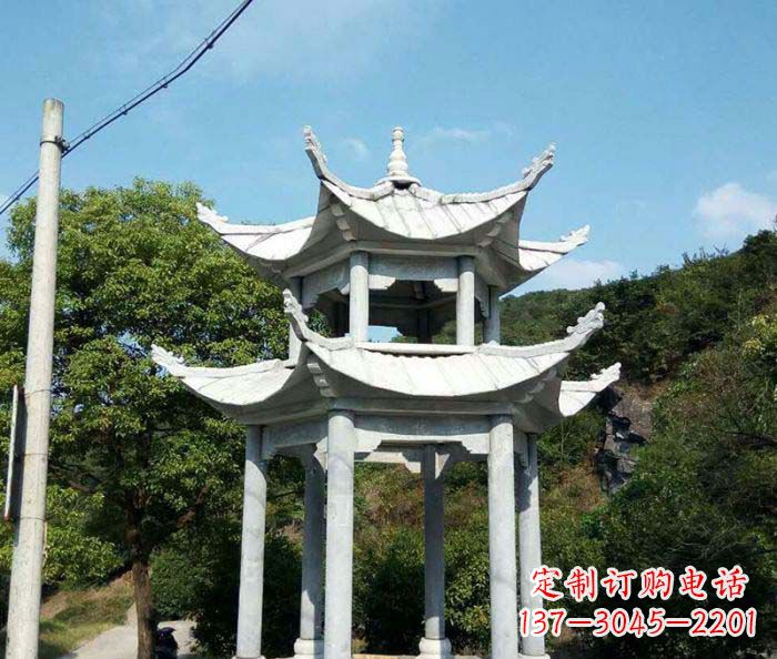 广州园林双层凉亭石雕