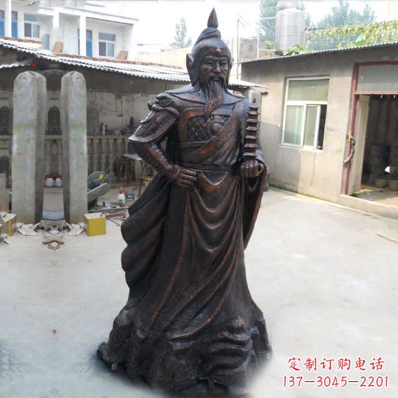 广州战神托塔天王李靖铸铜雕塑