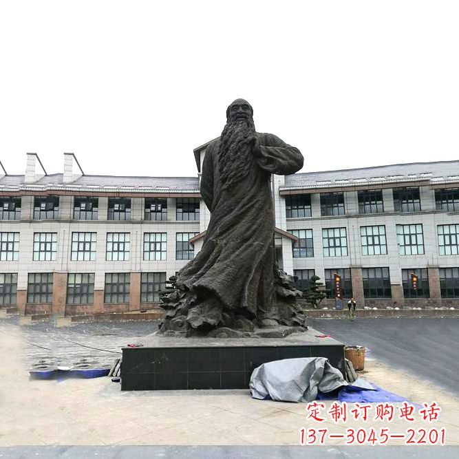 广州张大千铜雕塑像-景区广场名人雕塑