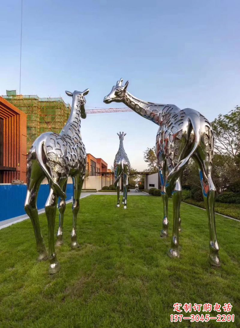广州长颈鹿不锈钢雕塑 
