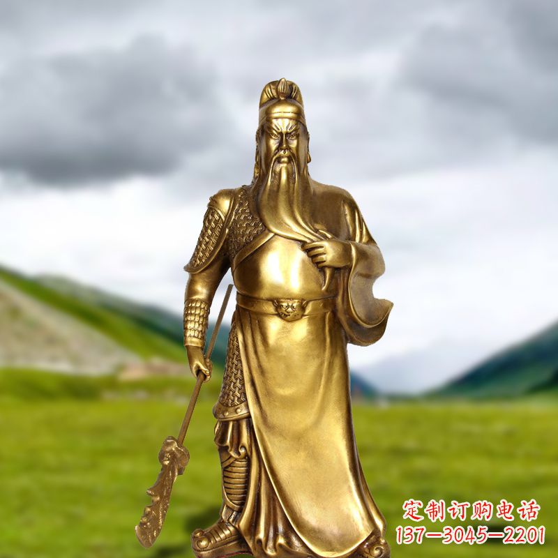 广州招财关公铜雕像