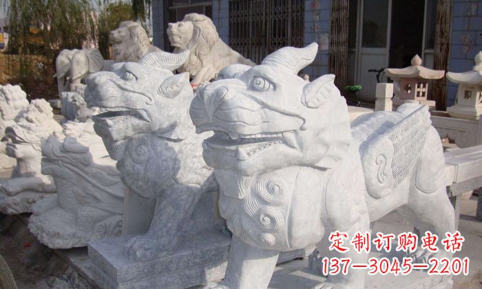 广州招财神兽大理石貔貅石雕