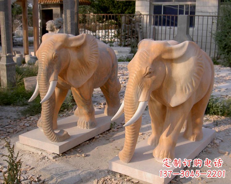 广州招财石雕大象