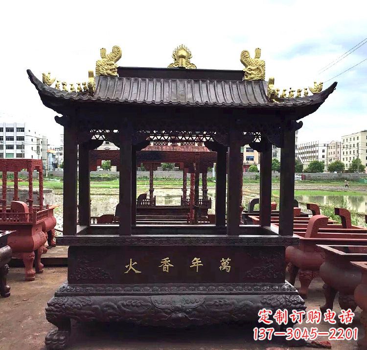 广州招财香炉铜雕