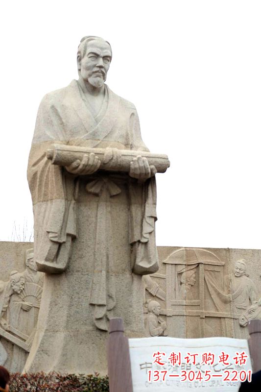 广州中国历史名人北宋绘画大师清明上河图画家张择端汉白玉石雕像