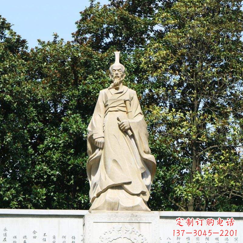 广州中国名人战国时期楚国诗人屈原砂岩石雕像