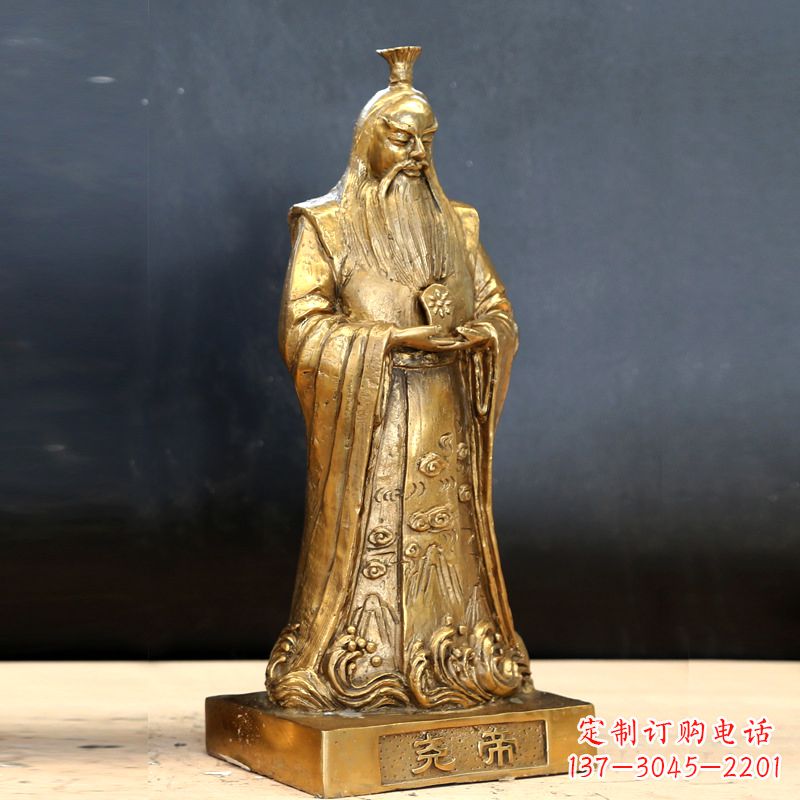 广州中国上古时期部落联盟首领尧帝铸铜雕像