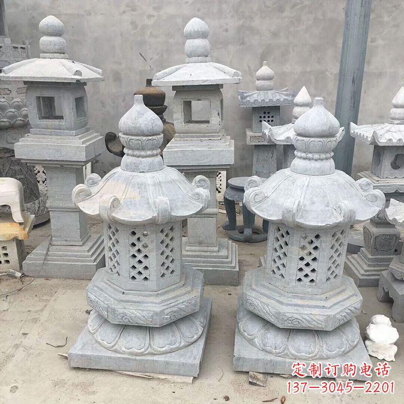 广州中式低墩石雕灯笼