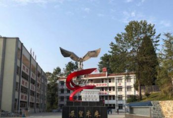 广州学校“展望未来”老鹰地球仪不锈钢景观雕塑