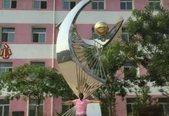 广州学校不锈钢起航标志雕塑