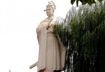 广州虞姬砂岩石雕-景区园林古代人物著名美女雕像