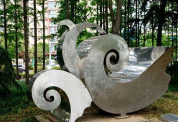 广州园林不锈钢海浪造型雕塑