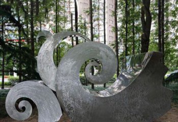 广州园林不锈钢海浪抽象雕塑