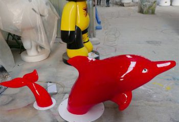 广州园林广场创意海豚入水出水雕塑摆件