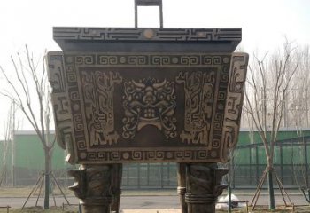 广州园林广场大型铜方鼎铸铜司母戊鼎景观雕塑