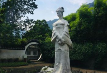 广州园林历史名人塑像王昭君汉白玉雕塑
