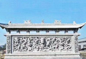 广州园林龙浮雕影壁墙景观石雕