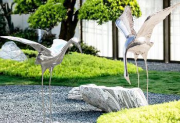 广州长春不锈钢动物鹤雕塑