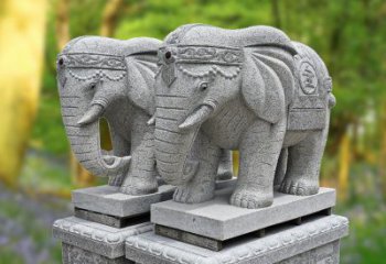 广州招财纳福石雕大象