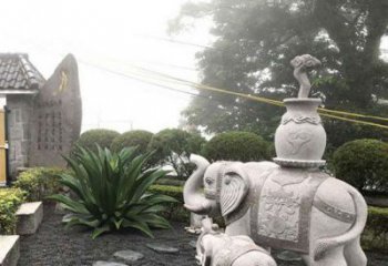 广州招财驮宝大象石雕