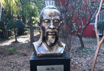 广州中国历史名人战国时期著名爱国诗人屈原铸铜头像雕塑