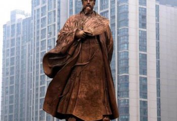 广州诸葛亮城市景观铜雕像-中国古代著名人物三国谋士卧龙先生雕塑