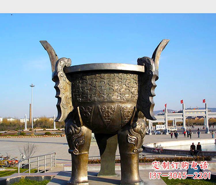 广州铸铜广场圆形景观香炉