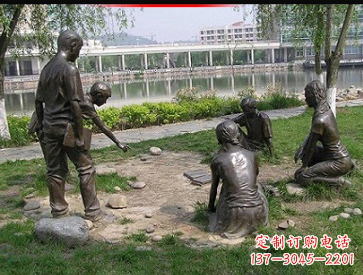广州铸铜老师和学生雕塑