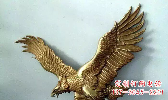 广州铸铜老鹰企业动物铜雕 (2)