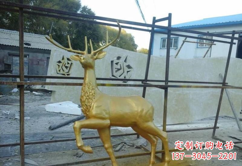广州铸铜梅花鹿雕塑