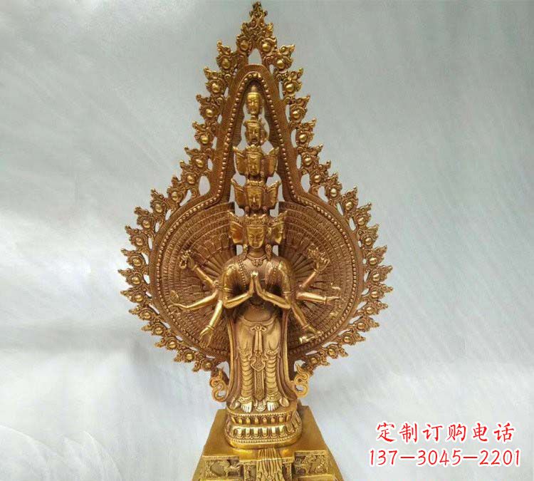 广州铸铜千手观音寺庙佛像