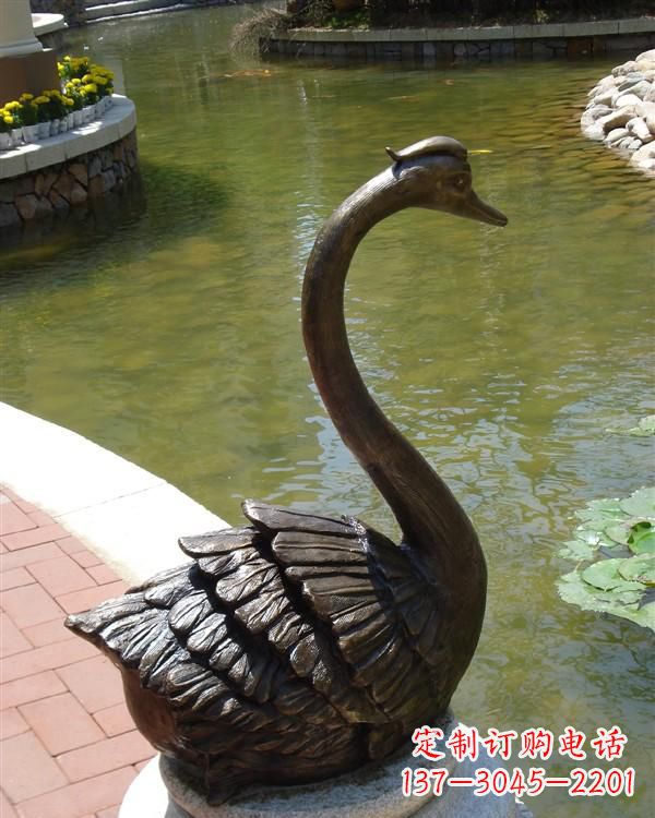 广州铸铜天鹅喷泉雕塑 (2)