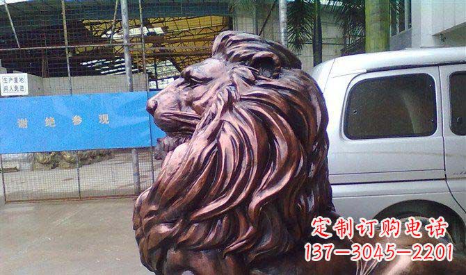 广州紫铜西洋狮子铜雕 (2)