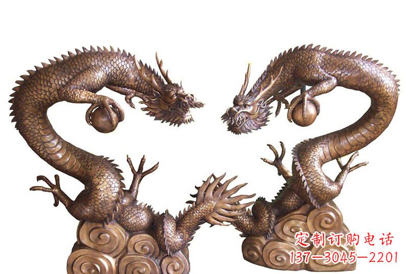 广州紫铜铸双龙戏珠