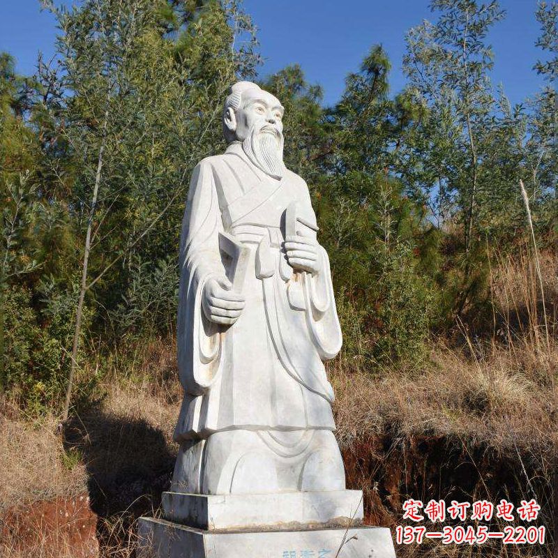 广州祖冲之汉白玉石雕像-公园景区中国古代名人雕塑