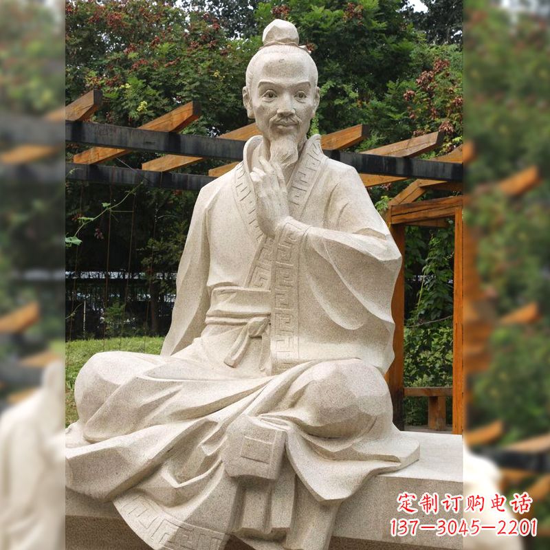 广州祖冲之石雕塑像-园林人物历史名人雕像