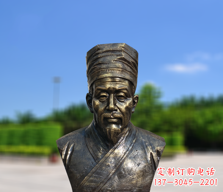 广州名医李时珍半身像铜雕