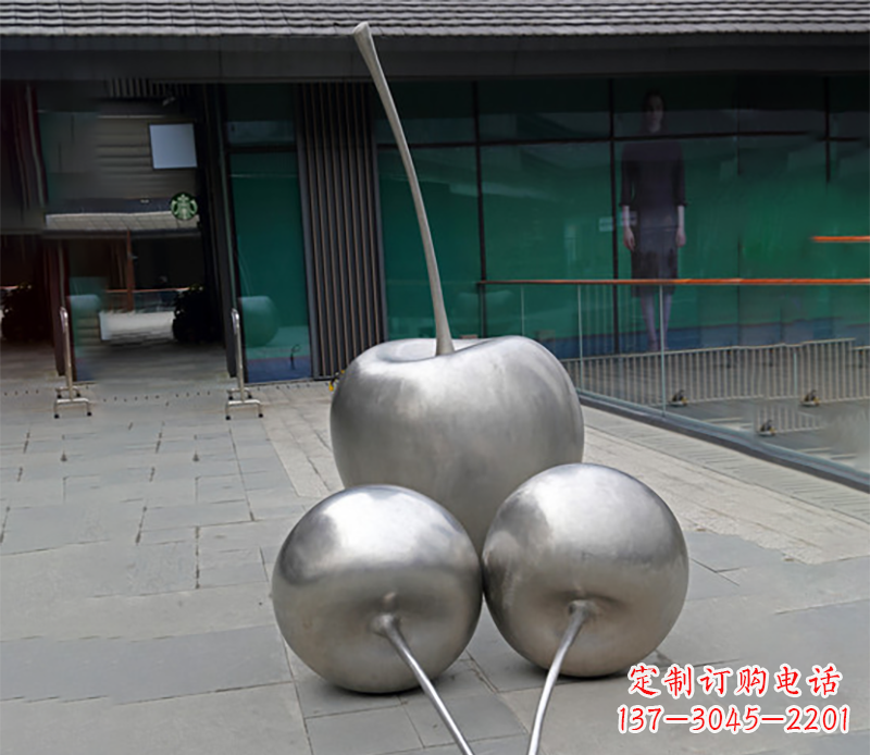 广州实心不锈钢苹果雕塑