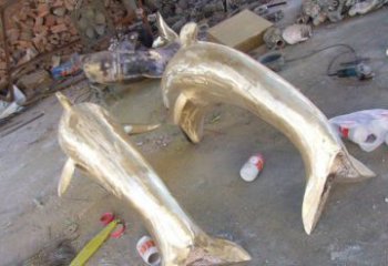广州铸铜海豚公园动物铜雕