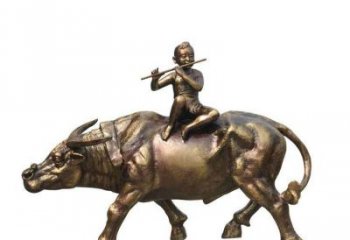 广州铸铜牧童牛雕塑
