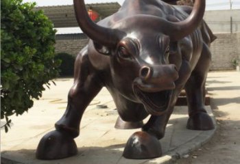 广州铸铜牛雕塑 华尔街铜牛