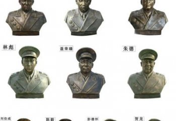 广州铸铜十大元帅头像雕塑