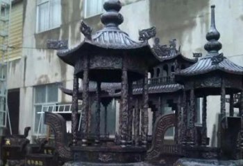广州铸铜寺庙香炉铜雕 (3)